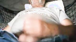 Older gentleman shooting his load