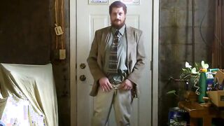 Str8 Israeli daddy jerk off in suit