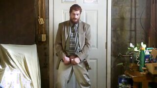 Str8 Israeli daddy jerk off in suit