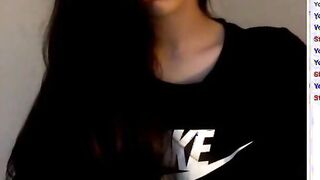 Hot teen showing big tits and masturbate