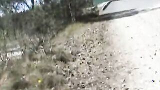 Jacking and cumming on a bridge over the highway