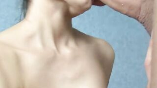 Anal sex with a skinny dark hair oriental Girl with small