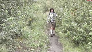 CUTE DARK HAIR 18 YO LIKE OUTDOORS ANAL 3 WAY MMF
