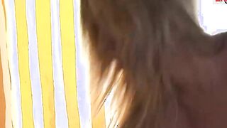 Amazingly Bombshell blonde with natural breasts likes anal sex the most
