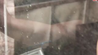 Petite MILF make 3-way mmf inside forest with cum in