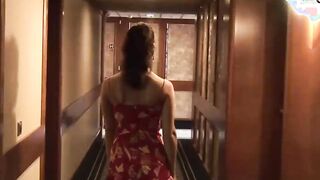 Thin dark haired small hooters cougar seduced for anal hotel sex