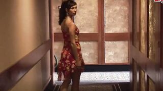 Thin dark haired small hooters cougar seduced for anal hotel sex