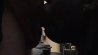 Tall Black Bitch Swallows White Tops Cum