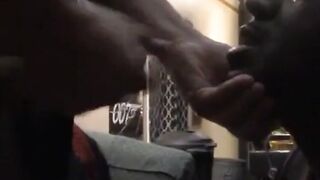Tall Black Bitch Swallows White Tops Cum