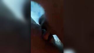 Huge ebony dick enter inside wet pussy