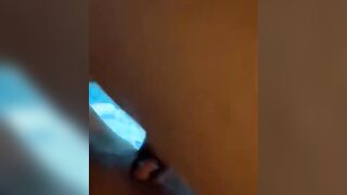Huge ebony dick enter inside wet pussy
