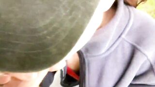Public oral sex and swallow by bimbos inside the garden. KleoModel