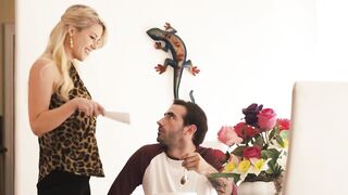 Slutty milf Kit Mercer flirts and fucks her gifted stepson
