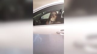 Fucking the car window
