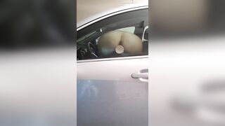Fucking the car window
