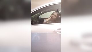 Fucking the car window