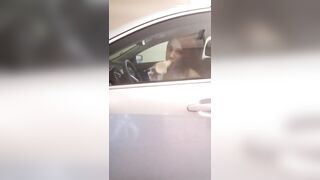 Fucking the car window