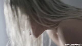 Blonde lesbo MILF loves cunt licking to her horny long boobed friend