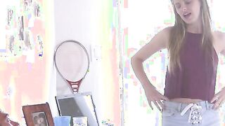 Johnny Castle is boned up with two sprained wrists. He's being taken care of by his step sister Jillian Janson,