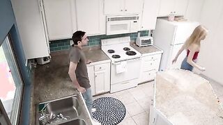Haley Reed is grabbing herself some water when her stepbrother Jake Adams spies her in