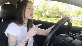 Stepsister Masturbating in the Car at Ho
