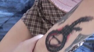 Thin Cutie Avery Moon wants a tattoo but she doesn't have any money. She asks