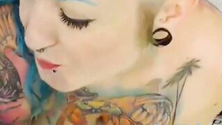 Dirty Tattoo Girl drink pee