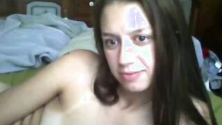 Nice chick on webcam with anal toy