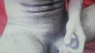huge cock hairy guy rubbing cock on his arse hole on cam