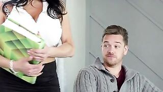 Kyle Mason is being tutored by long boobs Hottie Mona Azar. He can't help but check