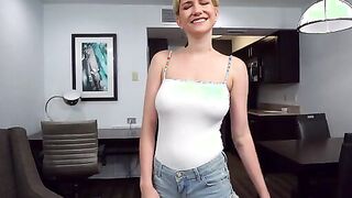 Skye Blue needs some help practicing her lines for an upcoming tape for an upcoming