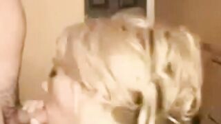 cute blonde blowjob on webcam