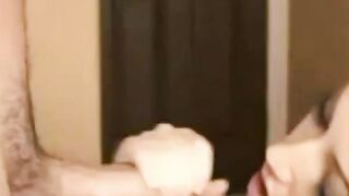 cute blonde blowjob on webcam