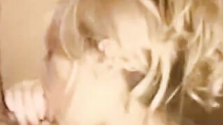 cute blonde blowjob on webcam