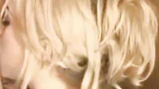 cute blonde blowjob on webcam