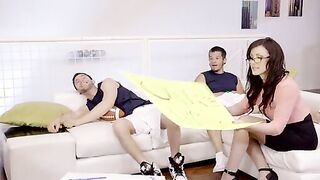 Brad Sterling, Seth Gamble, and Bambino are having an after school get together to make signs for their football team's