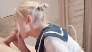 Kawaii Stepsister Gets Creampie and Facial Eva Elfie