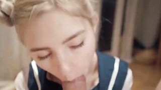 Kawaii Stepsister Gets Creampie and Facial Eva Elfie