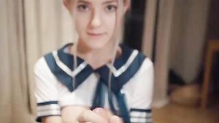 Kawaii Stepsister Gets Creampie and Facial Eva Elfie