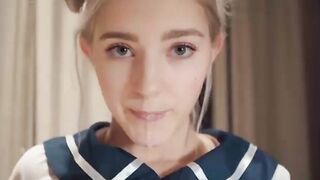 Kawaii Stepsister Gets Creampie and Facial Eva Elfie
