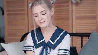 Kawaii Stepsister Gets Creampie and Facial Eva Elfie