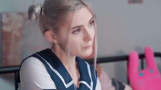 Kawaii Stepsister Gets Creampie and Facial Eva Elfie