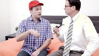 Beaver is feeling turned on, so he whips out his meat and starts masturbating. His cougar