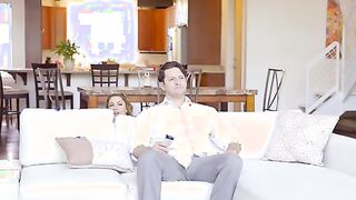 Kristen Scott sneaks up on Preston Parker and steals his remote control inside a playful gesture that getting them both