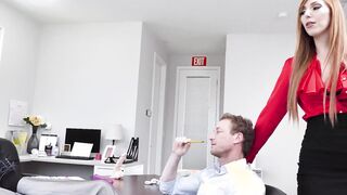 Red MILF head bitch fucked by employee