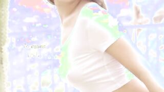 Always looking for new ways to bring pleasure to her cum craving vagina, JoJo Kiss massages her melons as she