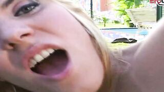 Blonde lady boy got outdoors plowed from BBC
