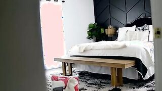 Silvia Saige has just stepped out of the shower and is taking the time to check herself out into the