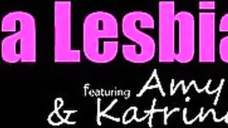 Katrina Osuna (pink shirt) and Amy Velez (massive leg tattoo)Amy Velez and her mistress Katrina Osuna are ready for some