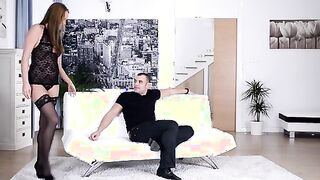 Stunning Cutie Hungarian Angel Blade is ready for a incredible time into a sheer ebony dress and matching lingerie, but she